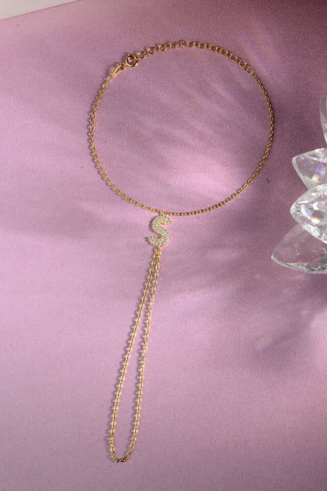 925 AYAR GÜMÜŞ ÜZERİ ALTIN KAPLAMA Ş HARFLİ ŞAHMERAN