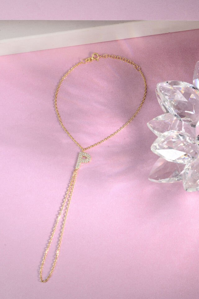 925 AYAR GÜMÜŞ ÜZERİ ALTIN KAPLAMA P HARFLİ ŞAHMERAN