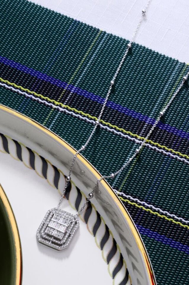 925 Ayar Gümüş Mega Baget Gümüş Kolye