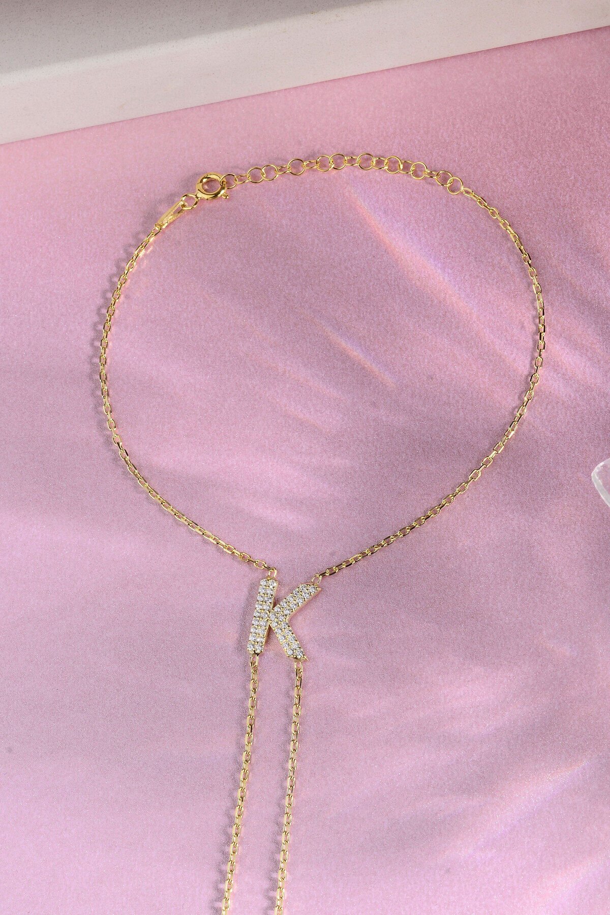 925 AYAR GÜMÜŞ ÜZERİ ALTIN KAPLAMA K HARFLİ ŞAHMERAN