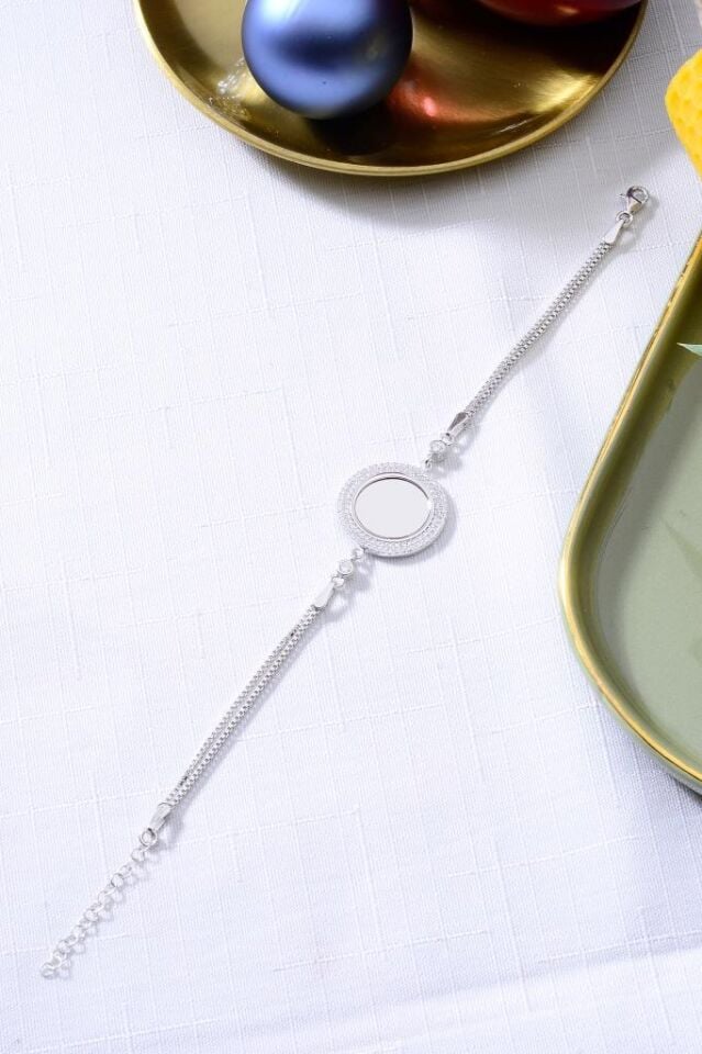 925 Ayar Gümüş Aynalı Gümüş Bileklik