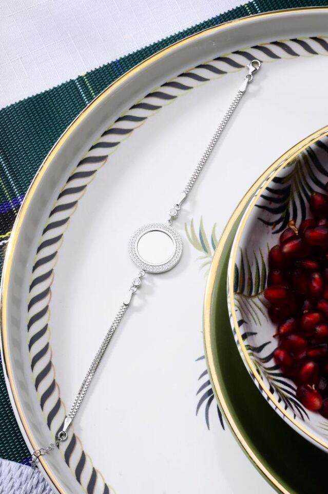 925 Ayar Gümüş Aynalı Gümüş Bileklik