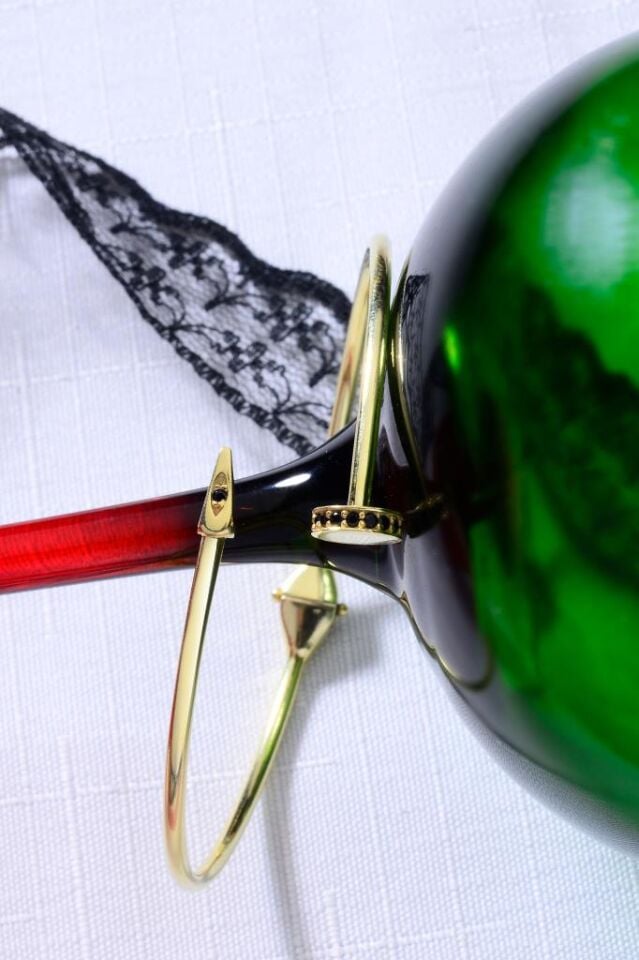 925 Ayar Gümüş üzeri Altın Kaplama Taşlı Çivi Bilezik