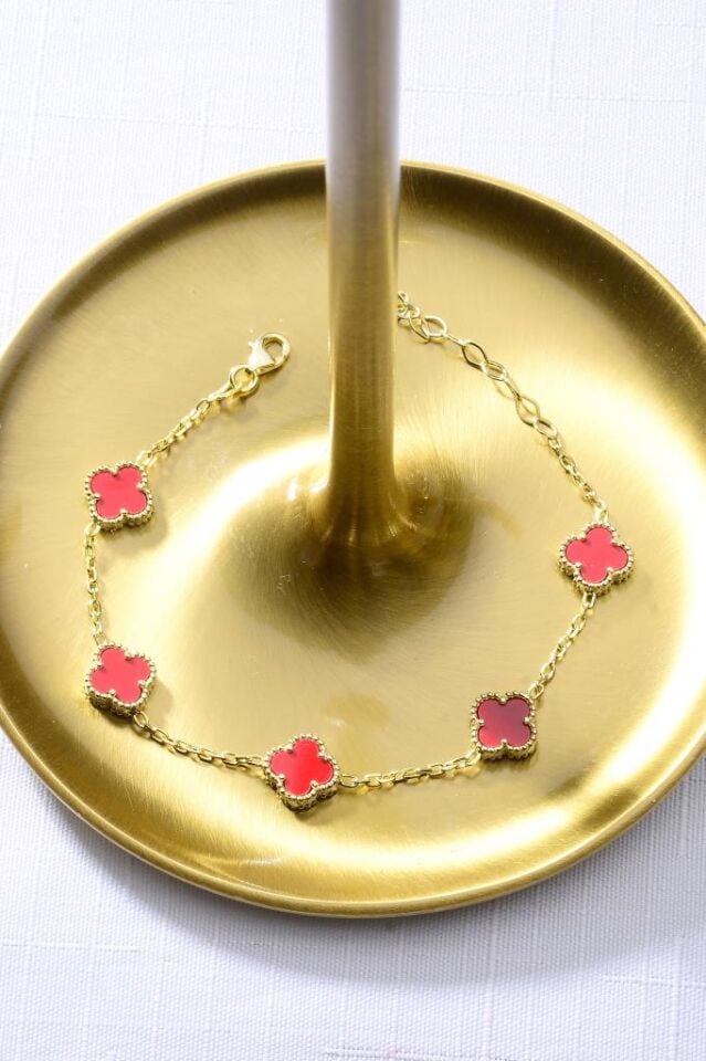 925 Ayar Gümüş Beşli Yonca Bileklik 10 mm