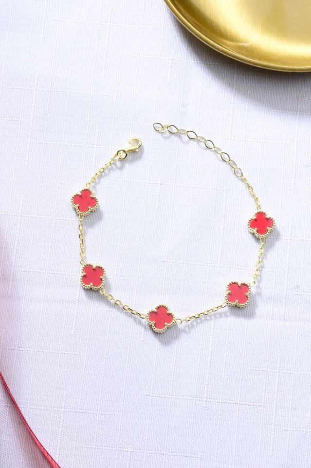 925 Ayar Gümüş Beşli Yonca Bileklik 10 mm