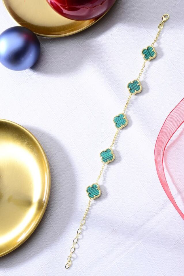 925 Ayar Gümüş Beşli Yonca Bileklik 10 mm