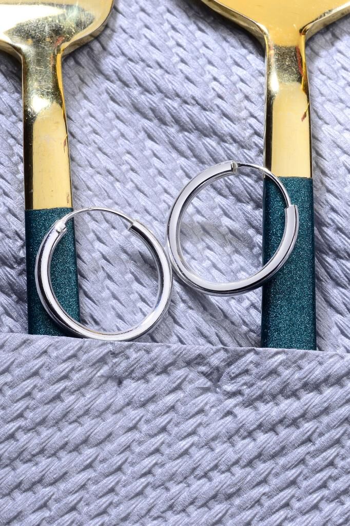925 Ayar Gümüş Trend Halka Küpe 2mm - 20mm
