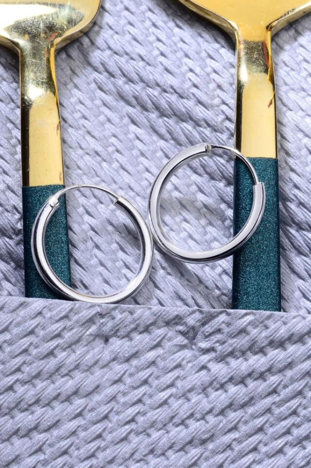 925 Ayar Gümüş Trend Halka Küpe 2mm - 20mm