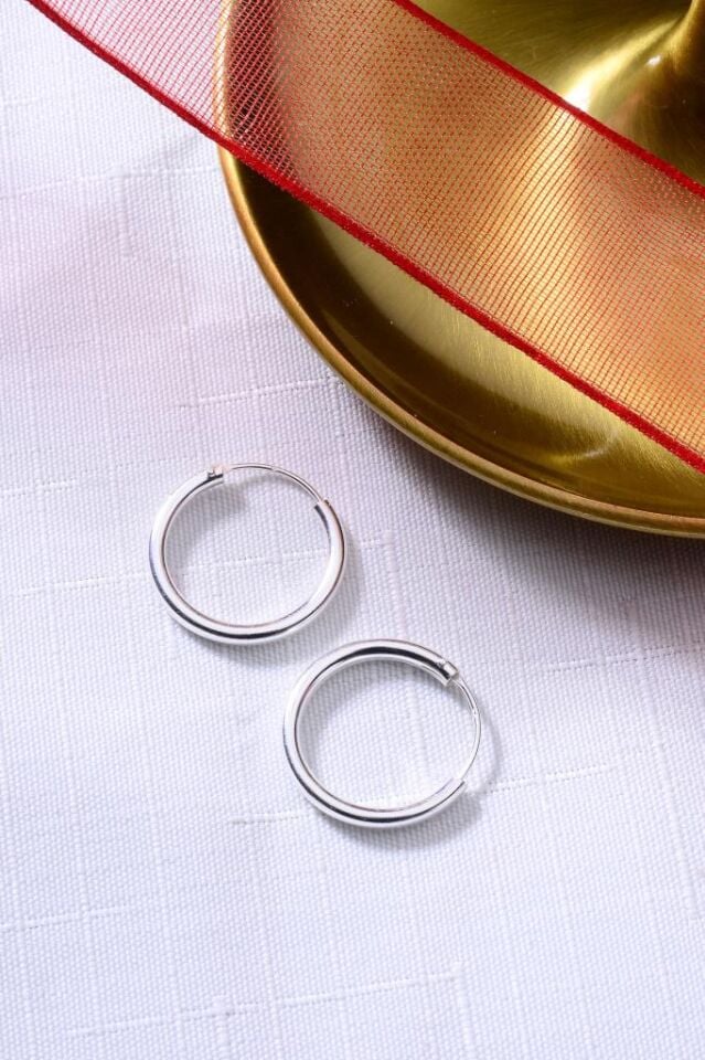 925 Ayar Gümüş Trend Halka Küpe 2mm - 20mm