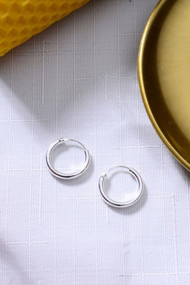 925 Ayar Gümüş Halka Küpe 2mm - 16 mm