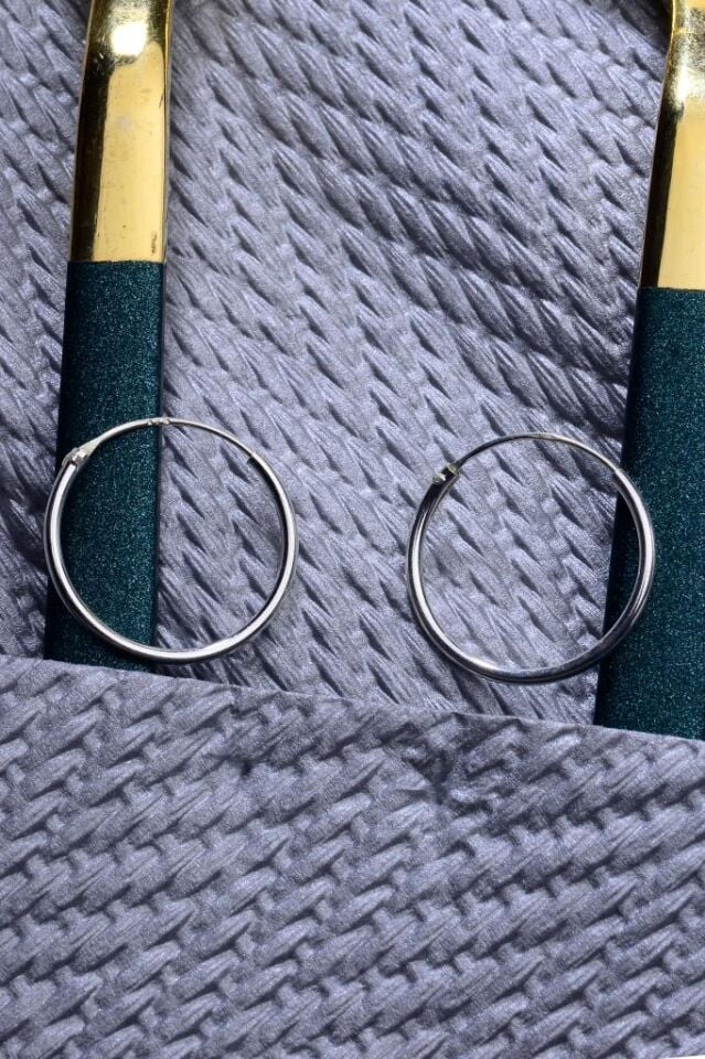 925 Ayar Gümüş Halka Küpe 1,4 mm - 16 mm