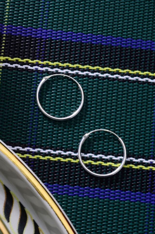 925 Ayar Gümüş Halka Küpe 1,4 mm - 16 mm