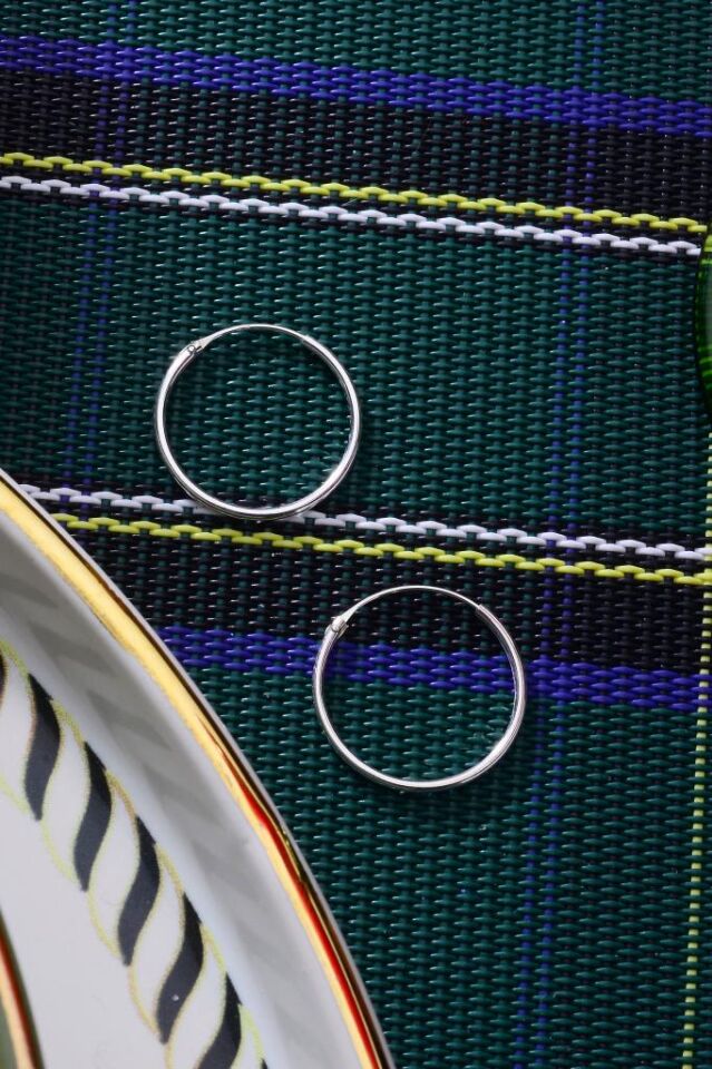 925 Ayar Gümüş Halka Küpe 1,2 mm - 18 mm