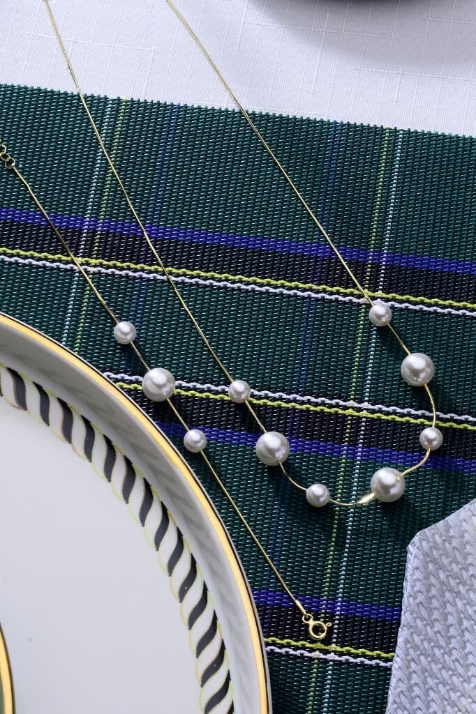 925 Ayar Gümüş Büyük Küçük İncili Altın Kaplama Set