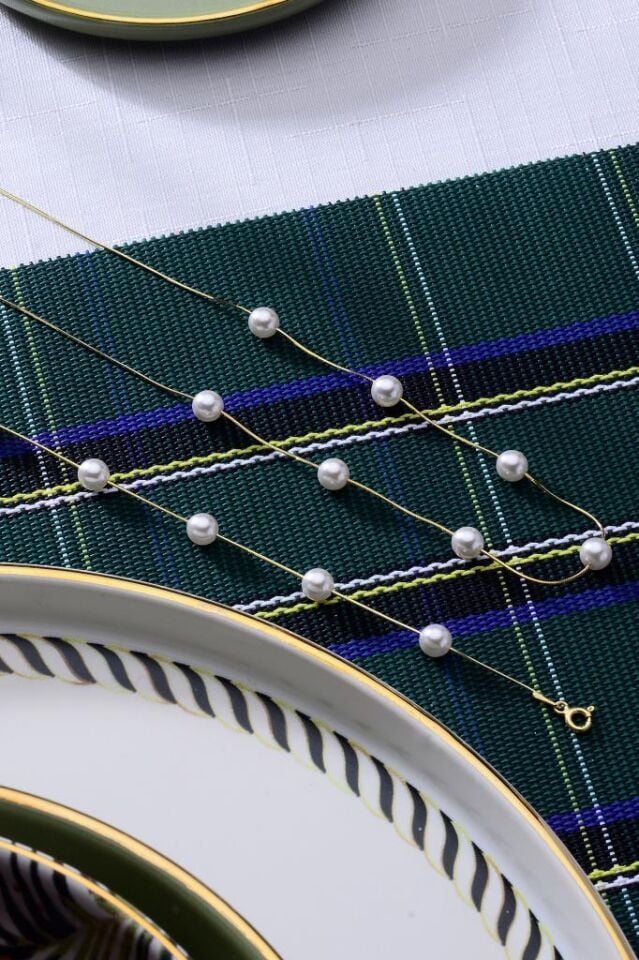 925 Ayar Gümüş İncili Set Bileklik - Kolye