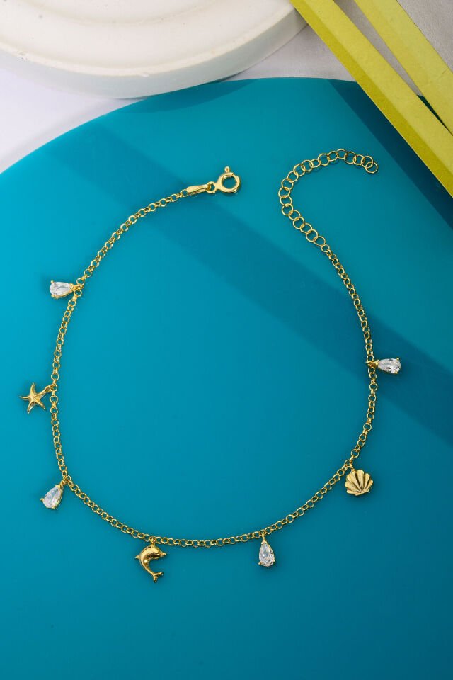 925 AYAR GÜMÜŞ ÜZERİ ALTIN KAPLAMA SEA HALHAL