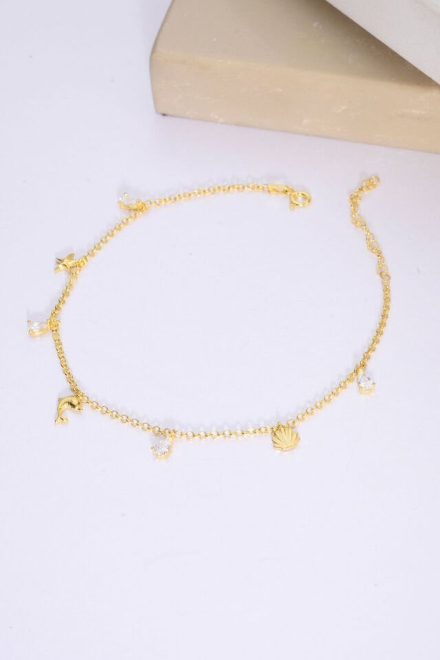 925 AYAR GÜMÜŞ ÜZERİ ALTIN KAPLAMA SEA HALHAL