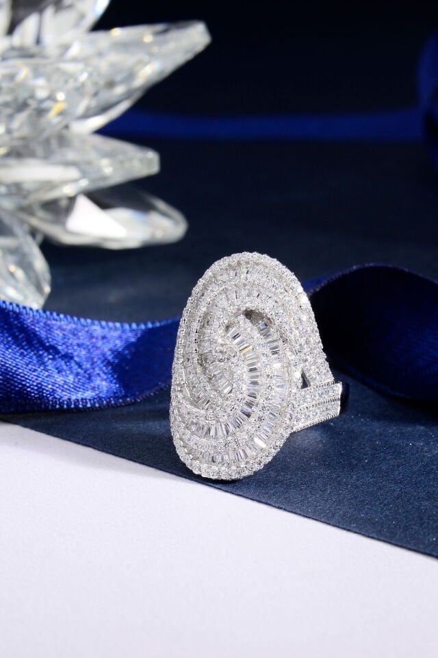 925 AYAR GÜMÜŞ İÇ İÇE SARMAL BAGET YÜZÜK