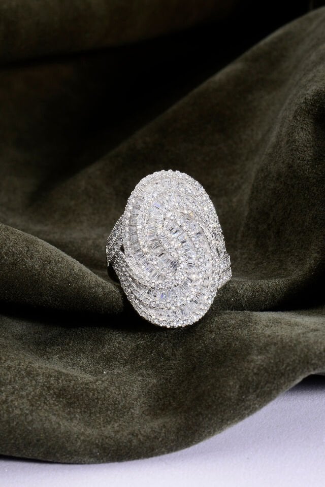 925 AYAR GÜMÜŞ İÇ İÇE SARMAL BAGET YÜZÜK