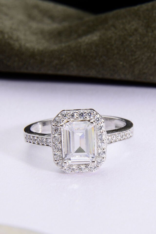 925 AYAR GÜMÜŞ TAŞLI BAGET YÜZÜK