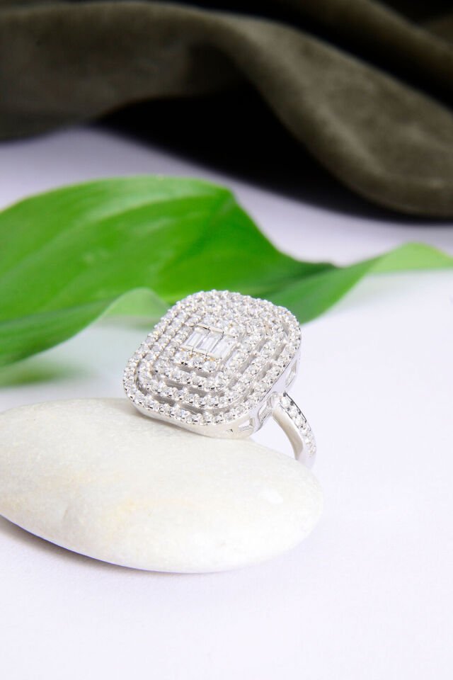 925 AYAR 3 ŞERİT TAŞLI BAGET YÜZÜK