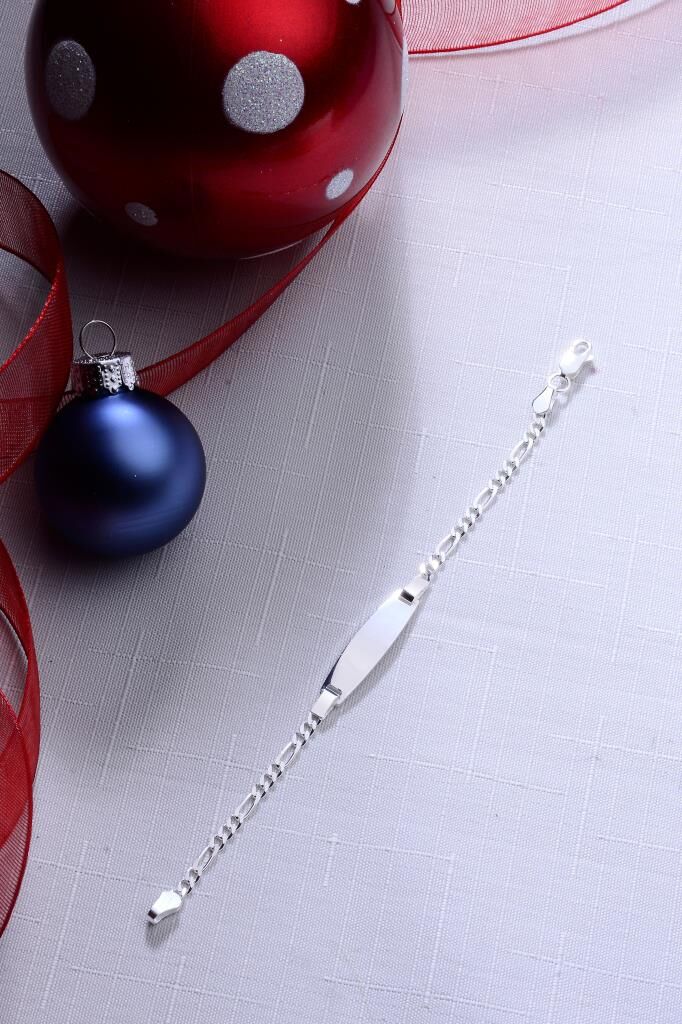 925 Ayar Gümüş İnce Zincir Erkek Kız Çocuk Bebek Künyesi