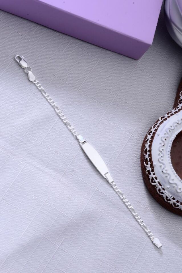 925 Ayar Gümüş İnce Zincir Erkek Kız Çocuk Bebek Künyesi