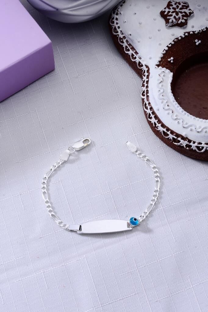 925 Ayar Gümüş Nazar Boncuklu Kız Erkek Bebek Çocuk Bileklik