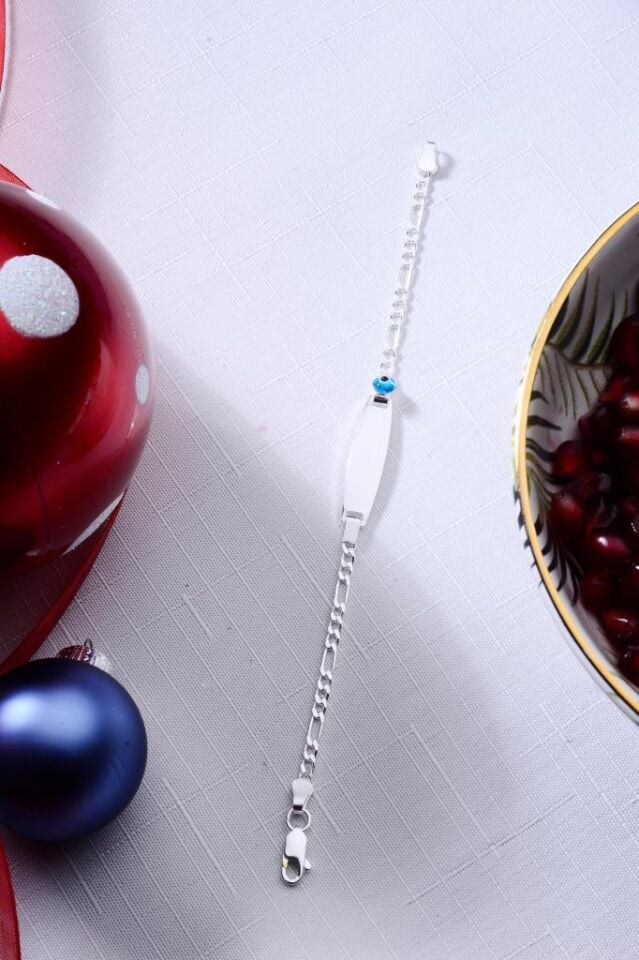 925 Ayar Gümüş Nazar Boncuklu Kız Erkek Bebek Çocuk Bileklik