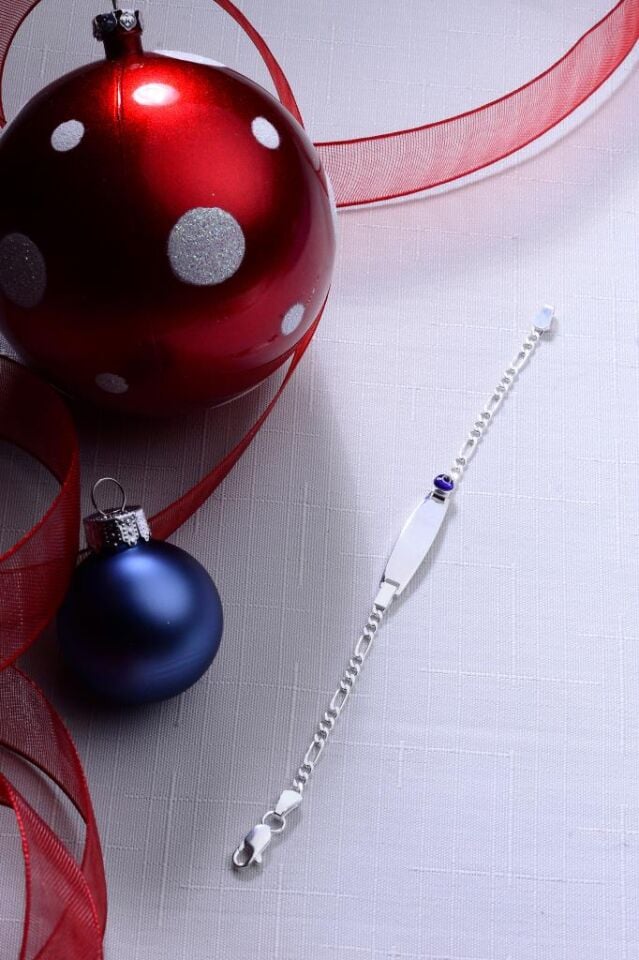 925 Ayar Gümüş Nazar Boncuklu Kız Erkek Bebek Çocuk Bileklik