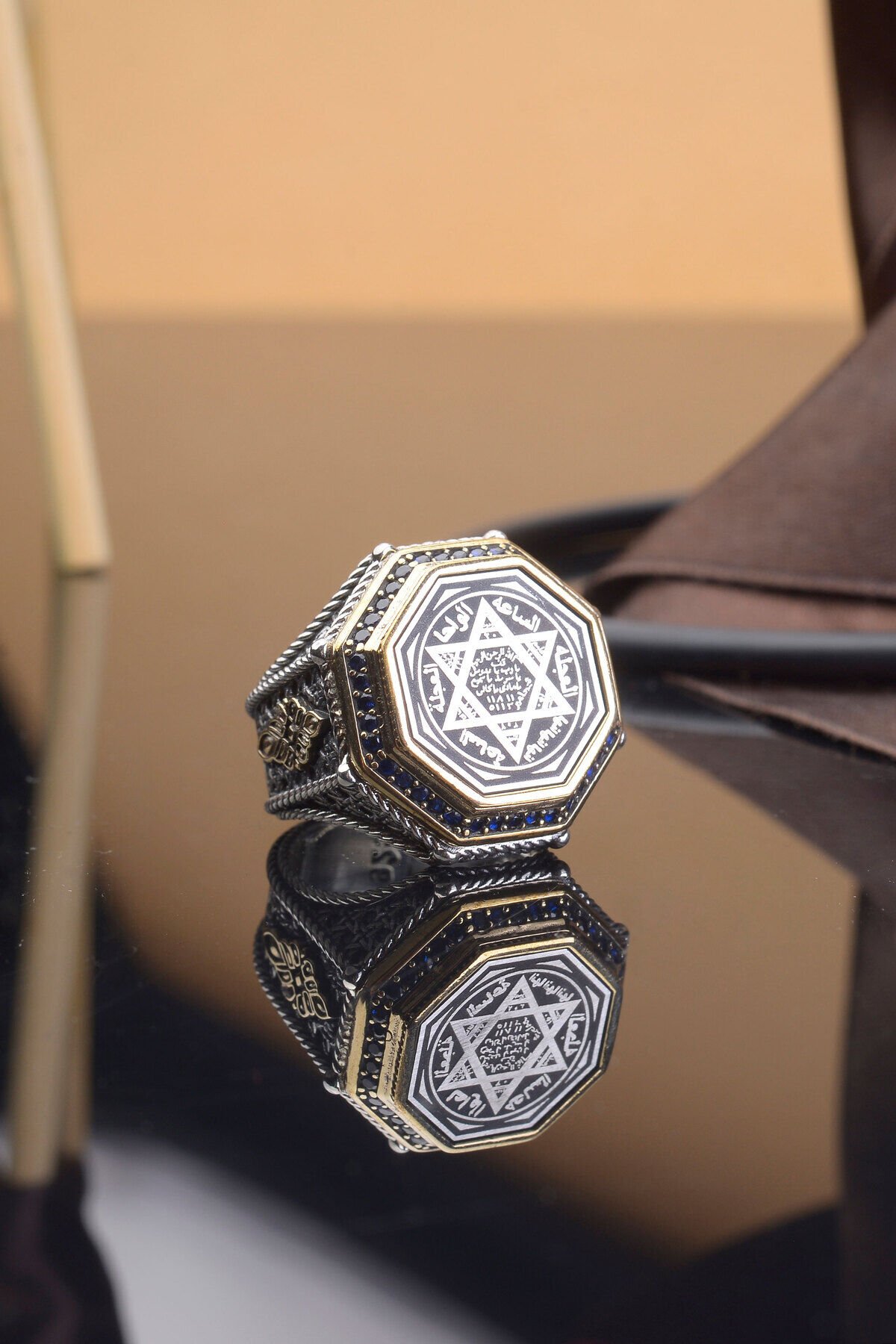 HZ SÜLEYMAN MÜHRÜ İŞLEMELİ 925 AYAR GÜMÜŞ ERKEK YÜZÜK