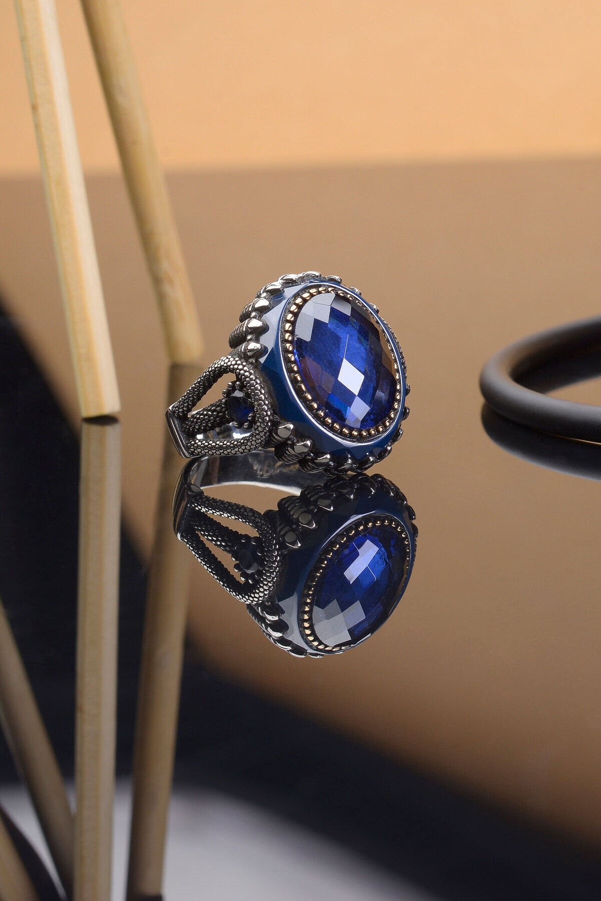 ZİRKON TAŞLI 925 AYAR GÜMÜŞ ERKEK YÜZÜĞÜ