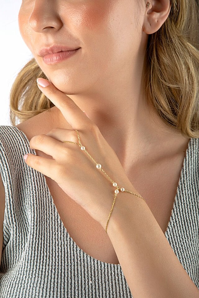 Altın Kaplama 925 Ayar Gümüş İncili Şahmeran