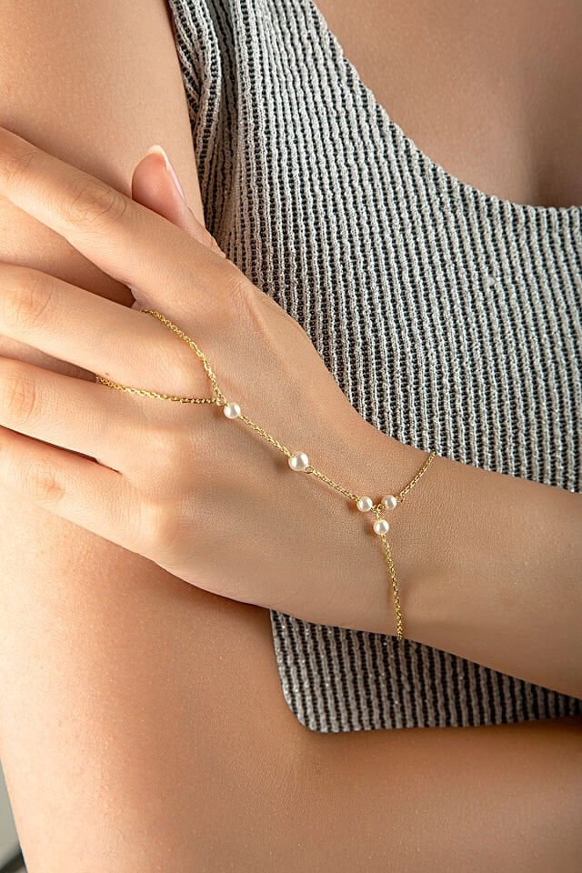 Altın Kaplama 925 Ayar Gümüş İncili Şahmeran