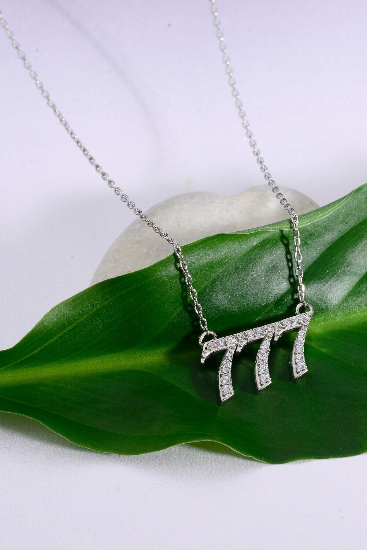 925 Ayar Gümüş Manifest 777 Taşlı Kolye