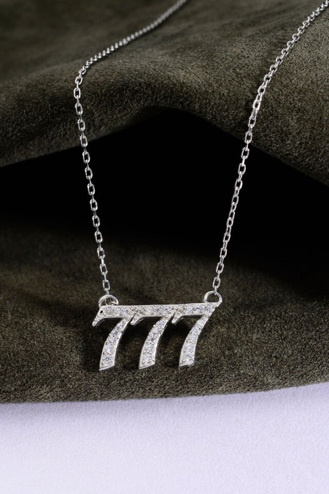 925 Ayar Gümüş Manifest 777 Taşlı Kolye