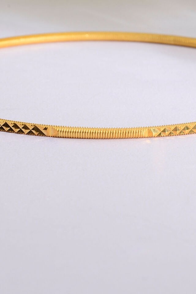 925 Ayar Gümüş üzeri 22 Ayar Altın Kaplama Kalemli Ajda Bilezik