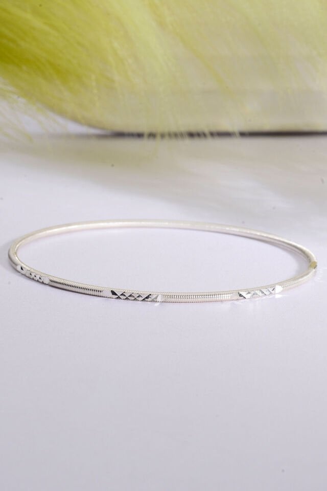 925 Ayar Gümüş üzeri 22 Ayar Altın Kaplama Kalemli Ajda Bilezik