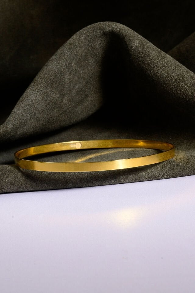 925 Ayar Gümüş üzeri 22 Ayar Altın Kaplama Kibrit Çöpü Ajda Bilezik