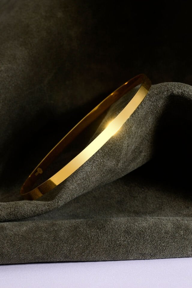 925 Ayar Gümüş üzeri 22 Ayar Altın Kaplama Kibrit Çöpü Ajda Bilezik