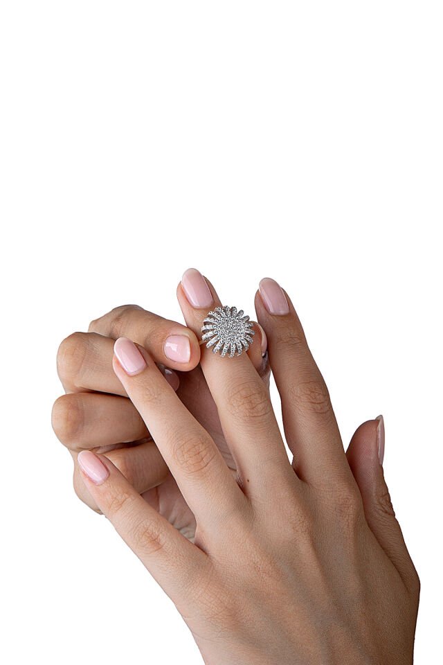 925 Ayar Gümüş Yükseltili Güneş Yüzük