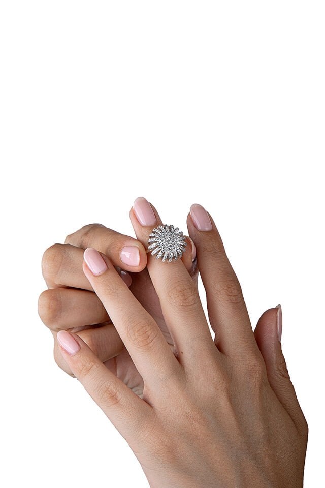 925 Ayar Gümüş Yükseltili Güneş Yüzük