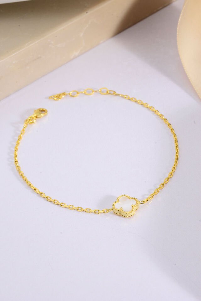 925 Ayar Gümüş Yonca Bileklik