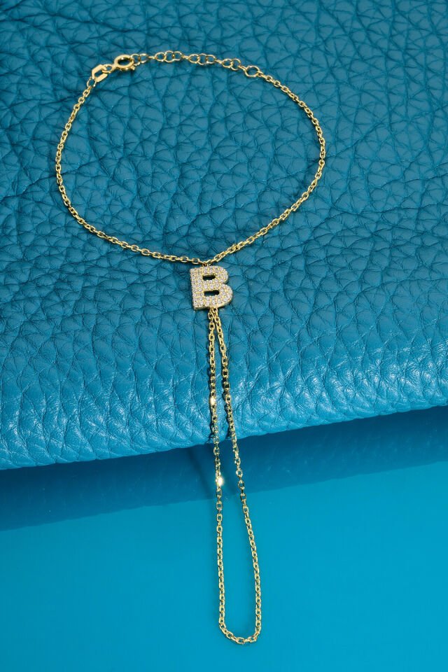 925 AYAR GÜMÜŞ ÜZERİ ALTIN KAPLAMA B HARFLİ ŞAHMERAN