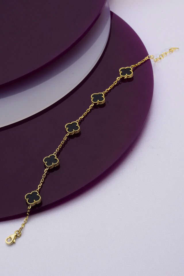 925 Ayar Gümüş Beşli 10 mm Yonca Bileklik