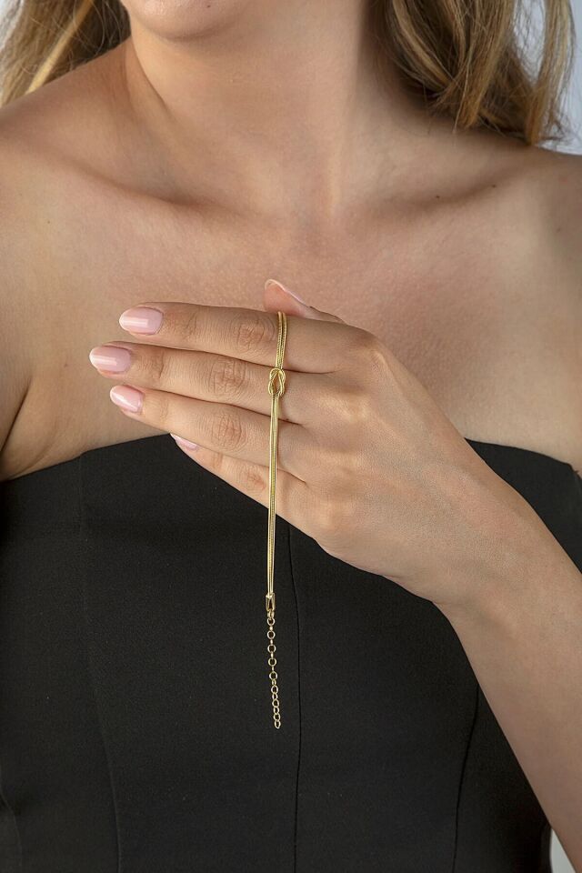 Aşk Düğümü Bileklik 925 Ayar Gümüş Altın Kaplama Çift Bilekliği