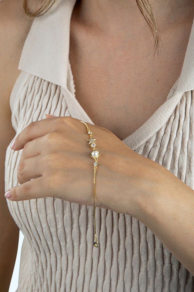 925 Ayar Gümüş Okyanus Temalı İncili Bileklik