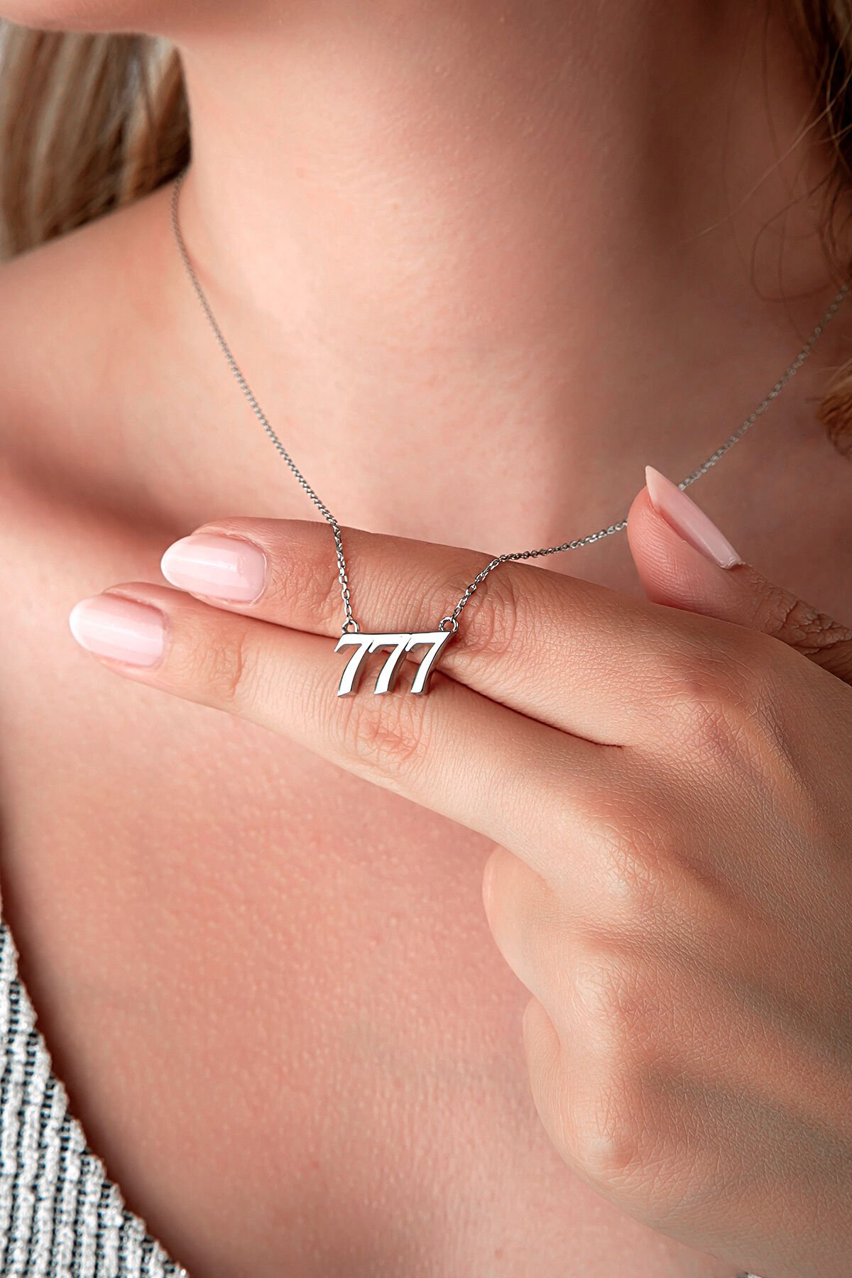 925 Ayar Gümüş 777 Kolye