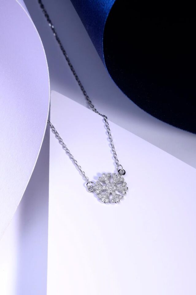 925 Ayar Gümüş Kar Tanesi Kolye