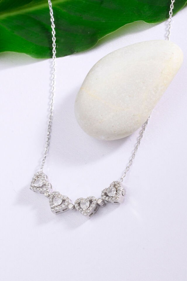 925 Ayar Gümüş Kalpli Yonca Açılabilir Kolye